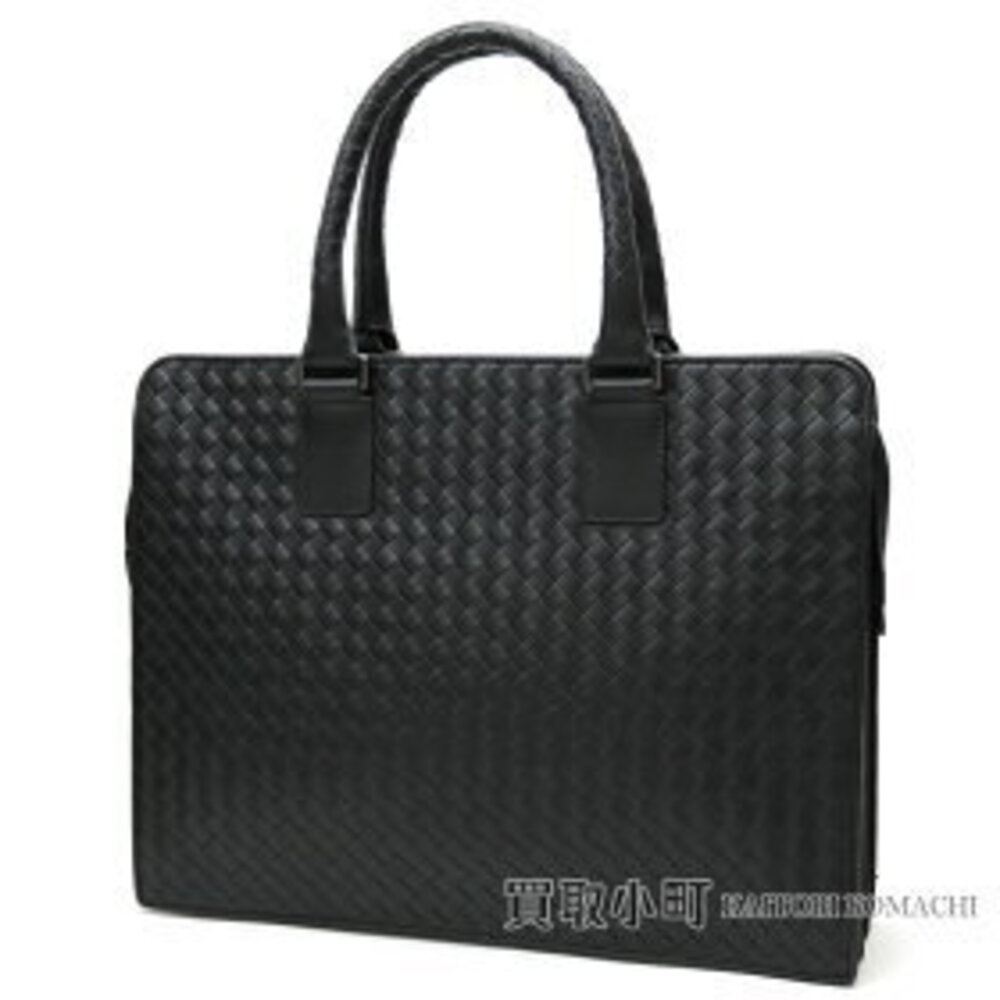Bottega Veneta Nero Black Intrecciato Briefcase calfskin business bag handbag